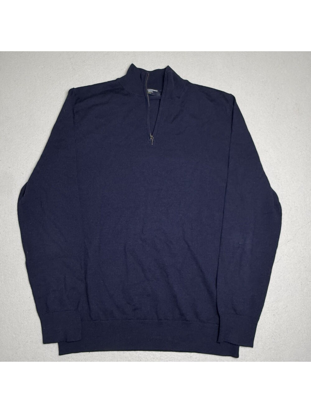 Charles Tyrwhitt Mens Merino Wool 1/4 Zip Jumper Navy Blue Medium Knit Pullover